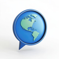 Globe Icon in Speech Bubble Design