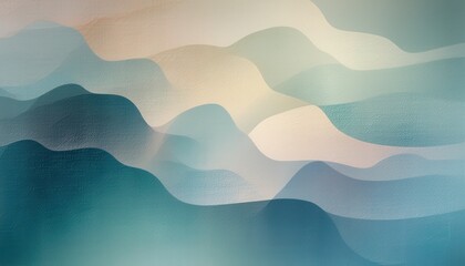 Wall Mural - serene abstract landscape with wavy pastel hues and tranquil gradient texture.