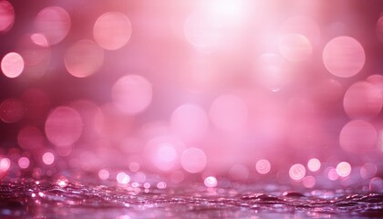 Wall Mural - vibrant pink bokeh background with sparkling light reflections for festive and romantic settings.