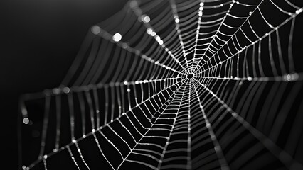 spider web with dew drops