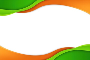 Canvas Print - abstract green and orange wave background with white space for modern design concepts.