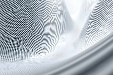 Abstract white and grey 3D surface with a wave-like texture.