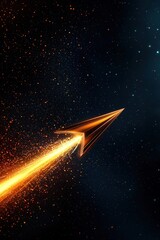 Wall Mural - a space shot of a paper airplane flying through the sky