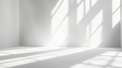 Poster - Sunlight streaming through a window in a minimalist white room.