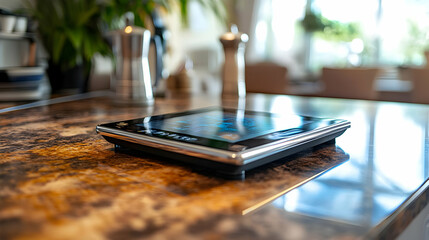 Close-up of a Digital Device on a Countertop Illustration