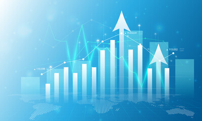 Wall Mural - background images about financial analysis graphs, stock market and financial trends