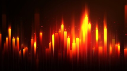 Wall Mural - a series of candles are lit in a dark room