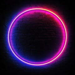Wall Mural - neon circle on wall