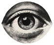 © Rawpixel.com - PNG An isolated black and white shock eye drawing surreal style.