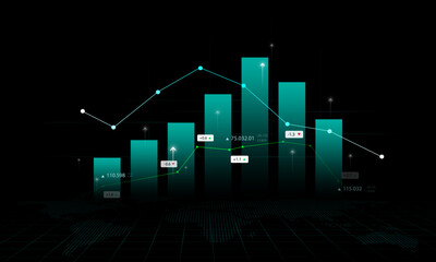 Wall Mural - background images about financial analysis graphs, stock markets, and trading business trends