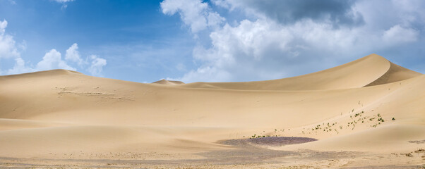 Wall Mural - Desert sand dunes natural scenery in Inner Mongolia, China