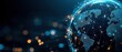 © Seksan - Digital globe with illuminated connections representing global communication and technology in a futuristic setting.