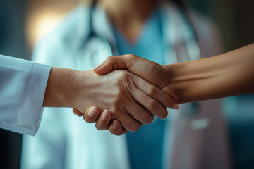 Handshake doctor and patient