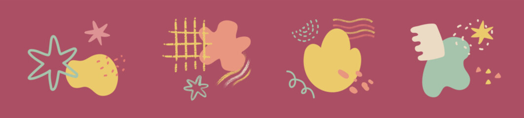 Wall Mural - Set of abstract shape compositions for backgrounds