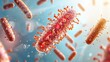© AImagine Designs - A vibrant depiction of bacteria, showcasing their intricate structure and diverse forms in a microscopic environment