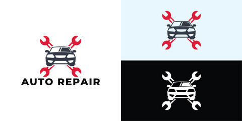 Sticker - Car repair logo template design. Automobile Logo.