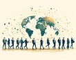 © Nattapat - A flat design illustration of business professionals in different parts of the world