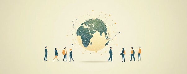 Poster - A simple flat design featuring business people in work attire