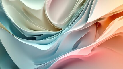 Leinwandbilder - A dynamic, multidimensional abstract artwork with overlapping pastel-colored panels.