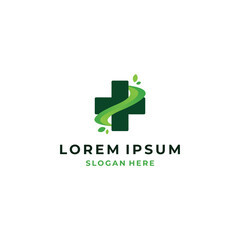 Wall Mural - Herbal medicine logo design on isolated background