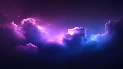 Wall Mural - Abstract purple blue cosmic clouds on dark background. Cosmic. Illustration