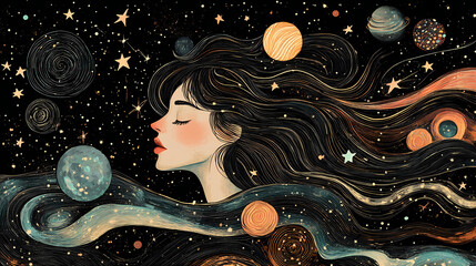 Wall Mural - awaken to the interconnectedness of all things, feel the cosmic web of life weaving its way through 