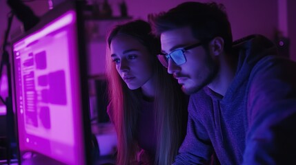 couple working on project