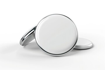 Wall Mural - blank pin. 3d rendering of badge on white background, ideal for buttons and brooches