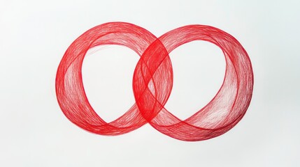 Leinwandbilder - Two intertwined loops drawn in a reddish-brown hue on a white background.