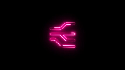 Networking, connection and lines for data, futuristic and communication on dark studio background. Empty, neon and design for internet, ai and programming for code, abstract and holographic