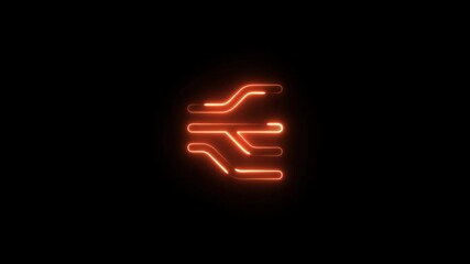 Networking, connection and lines for data, futuristic and communication on dark studio background. Empty, neon and design for internet, ai and programming for code, abstract and holographic