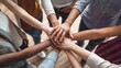 © Nata - A group of people are holding hands in a circle. Concept of unity and togetherness