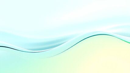 Wall Mural - gradient waves in shades of mint green, light blue, and soft yellow, evoking the feeling of fresh sp