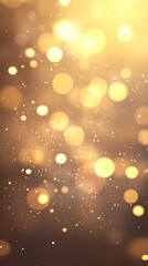 Wall Mural - A beautiful display of golden bokeh lights creating a dreamy and warm atmosphere, perfect for festive or decorative backgrounds.