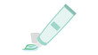 © BN OKUR - Opened green toothpaste tube vector illustration. Tube of toothpaste flat style.