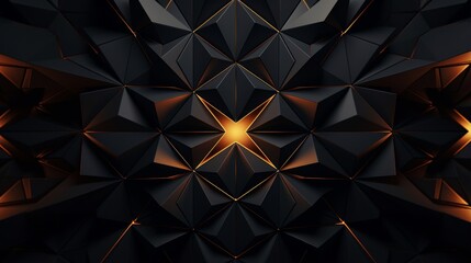 Fototapete - Abstract geometric pattern with black and gold colors