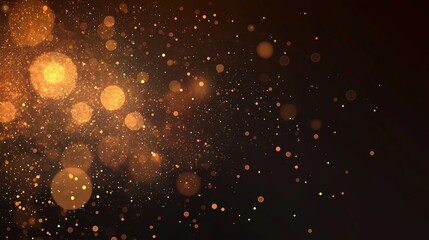 Aufkleber - Abstract Golden Glitter Lights Effect on Black Background, Featuring Sparkling Gold Bokeh and Copy Space for Festive and Elegant Design Elements in a Modern Vector Illustration Style.