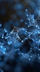 Wall Mural - a futuristic digital landscape with interconnected nodes and glowing dots illustrating advanced tech