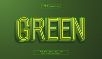 Wall Mural - design editable text effect, green text effect with neon glow and shadow