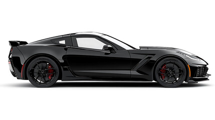 Poster - Black sport car isolated on a white background