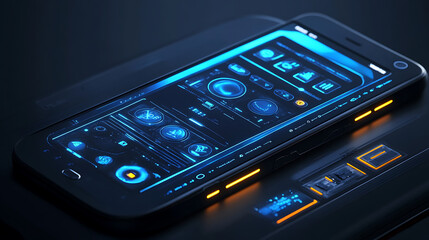 Leinwandbilder - A futuristic vector smartphone