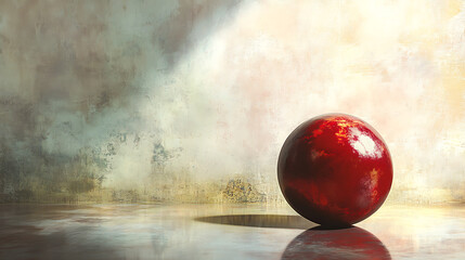 Wall Mural - one red sphere