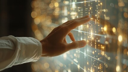 hand interacting with digital interface