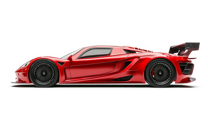 Aufkleber - Red sport car isolated on a white background