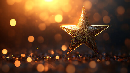 Poster - star with lens flare and bokeh effect made in 3d software