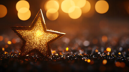 Poster - star with lens flare and bokeh effect made in 3d software