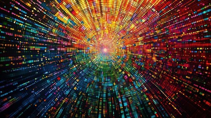 Wall Mural - colorful, abstract image with many different colors and shapes. the image is a representation of a l