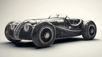 Aufkleber - Wireframe car