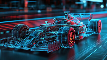 Leinwandbilder - Wireframe formula one