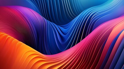 Wall Mural - Dynamic abstract pattern showcasing a vibrant rainbow wave effect image